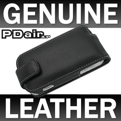 Pdair black leather flip case for lg km900 arena