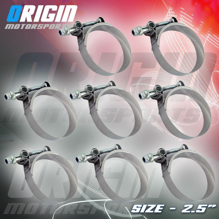 8x 2.5" inch stainless intercooler silicone turbo hose coupler t bolt clamp kit