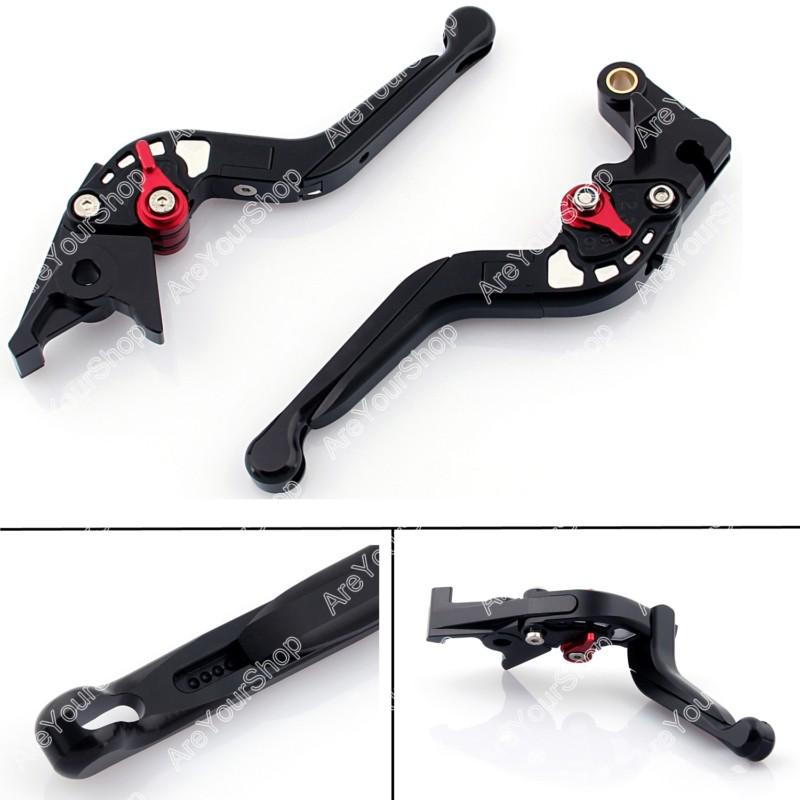 Folding extendable brake clutch levers for yamaha yzf r1 2009-2013 black