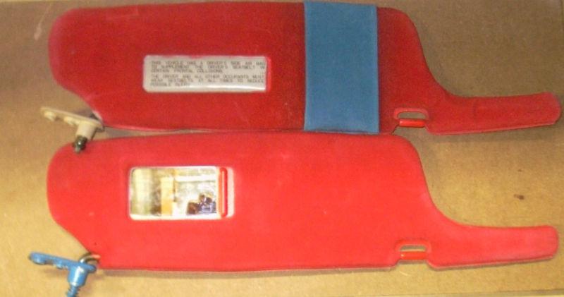 Used dodge stealth cloth sun visors painted red & blue