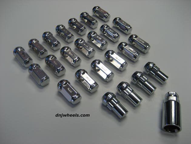 24 chrome acorn lug nuts locks 14x1.5 1.75 tahoe escalade silverado gmc sierra