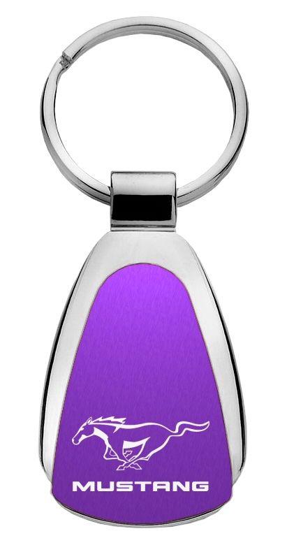 Ford mustang purple tear drop keychain car ring tag key fob logo lanyard