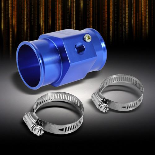 38mm 1/8" npt water temp gauge/joint racing pipe radiator blue adapter w/clamps