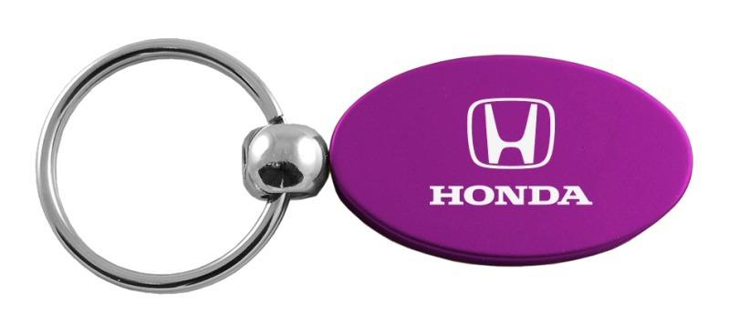 Honda purple oval metal keychain car key ring tag key fob logo lanyard