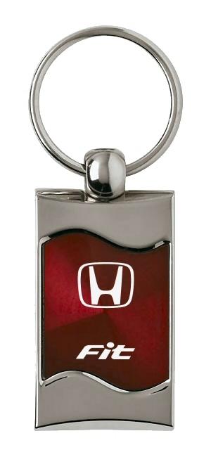 Honda fit burgundy rectangular wave key chain ring tag key fob logo lanyard