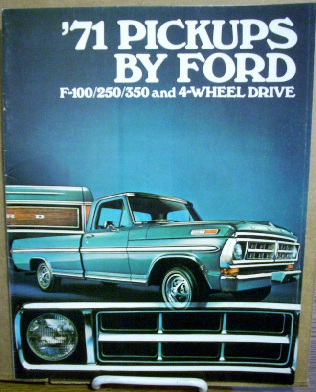 1971 71 ford pickup f100-f250-f350 2wd f100-f250 4wd dealer sales brochure