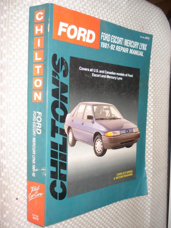 1981-1992 ford escort mercury lynx shop manual service book 89 88 87 86 85 84 83