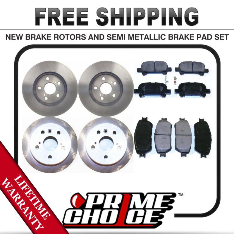 Front + rear kit (4) brake rotors & (8) brake pads with lifetime warranty