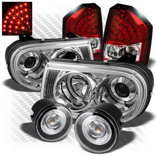 08-10 300c projector headlights + r/c led tail lights + projector fog lights set