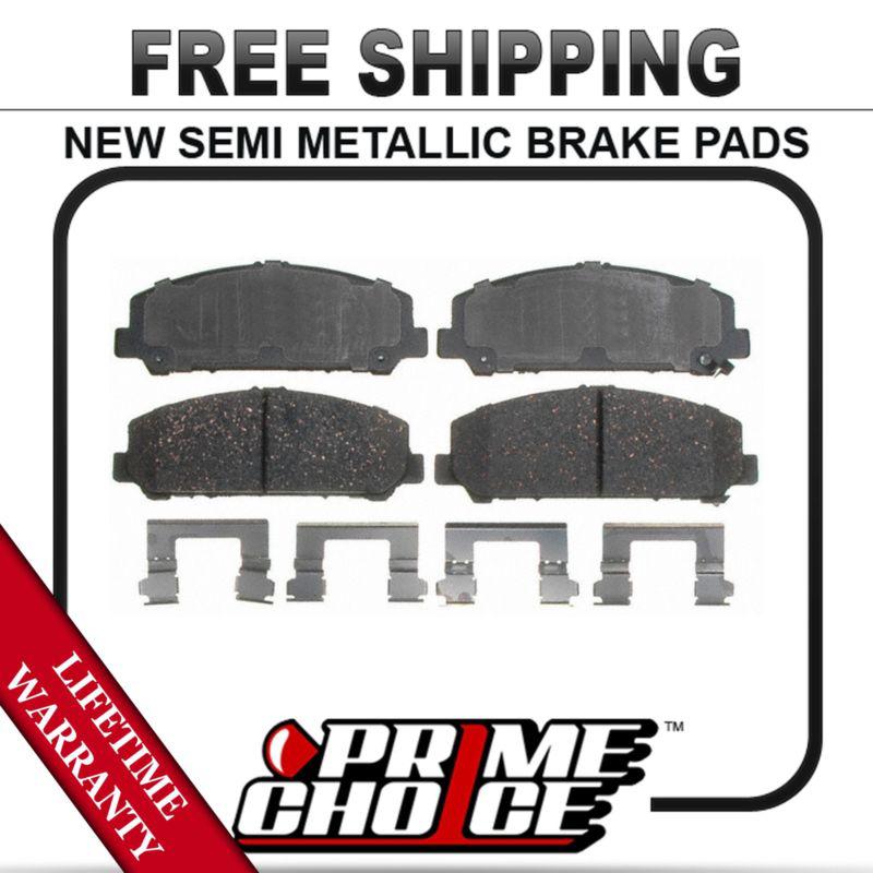 Front semi metallic disc brake pad kit full set with lifetime warranty