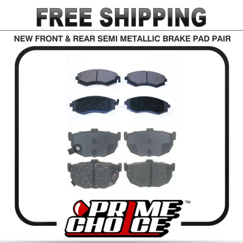 Premium front & rear metallic disc brake pads 2 full complete sets 4 pair 8 pads