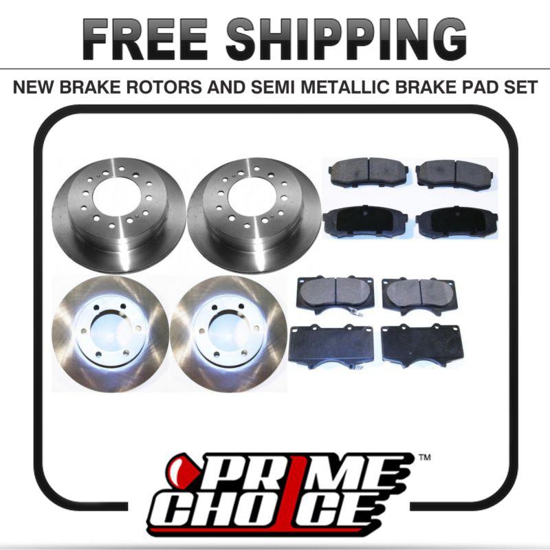 Front & rear kit 4 disc brake rotors and 8 metallic pads full complete set