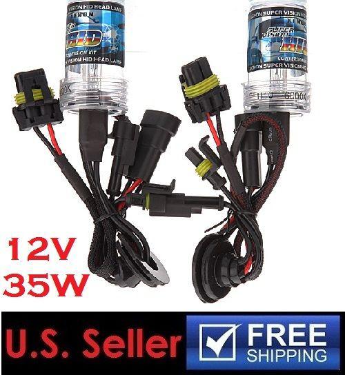 2pcs h7 hid xenon headlight replacement bulbs 8000k 35w 12v white