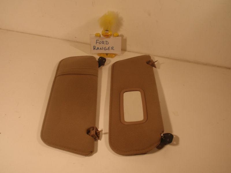 00 01 02 03 ford ranger sunvisor set tan w/mirror