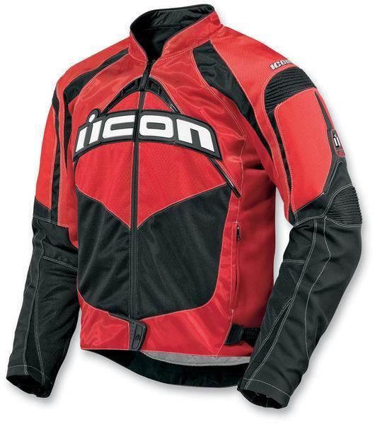 New icon contra red/black textile jacket. med/md