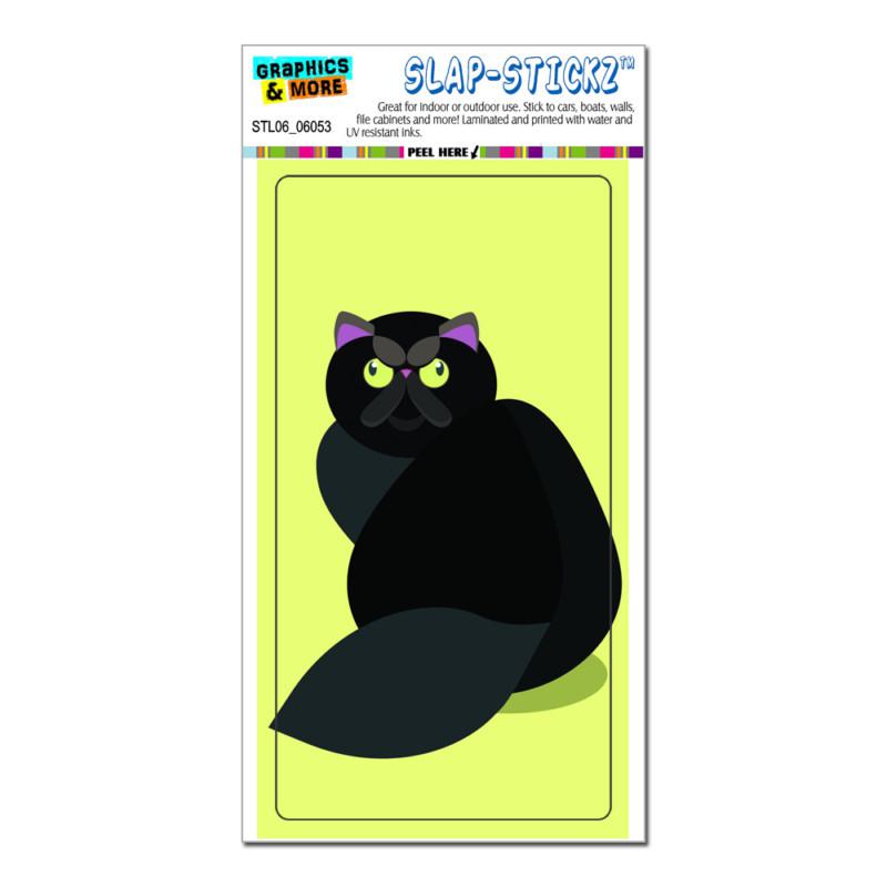 Geometric black persian cat - slap-stickz™ car window locker bumper sticker