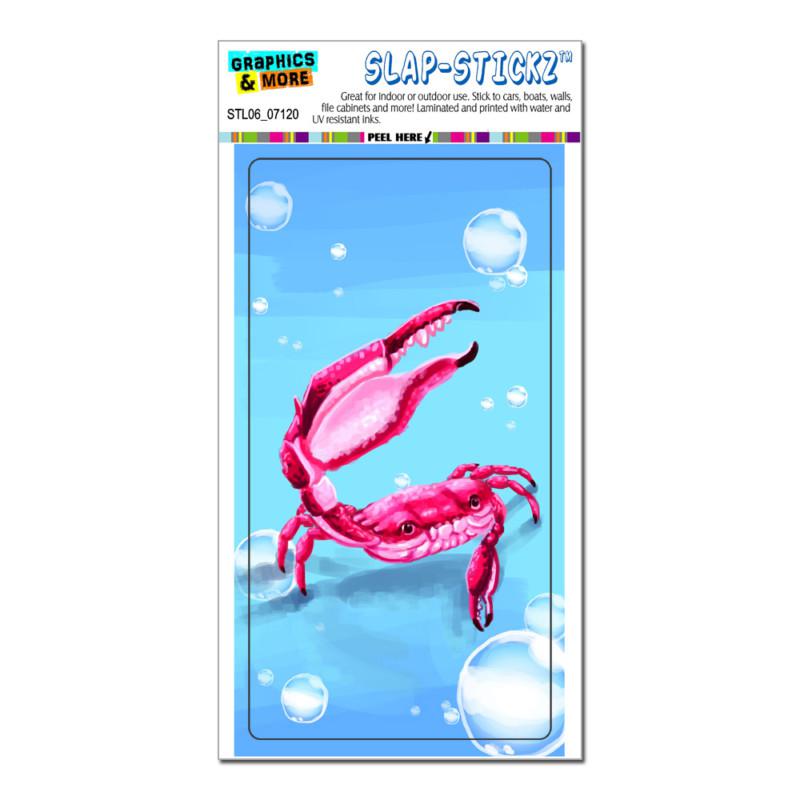 Crab - sea creature ocean claw red - slap-stickz™ window locker bumper sticker