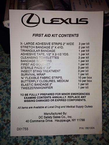 Lexus  first aid kit- new - oem