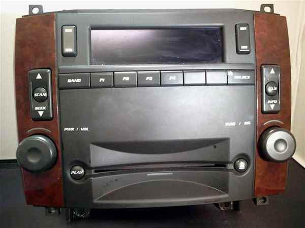 05-07 cadillac cts wood grain cd player radio oem