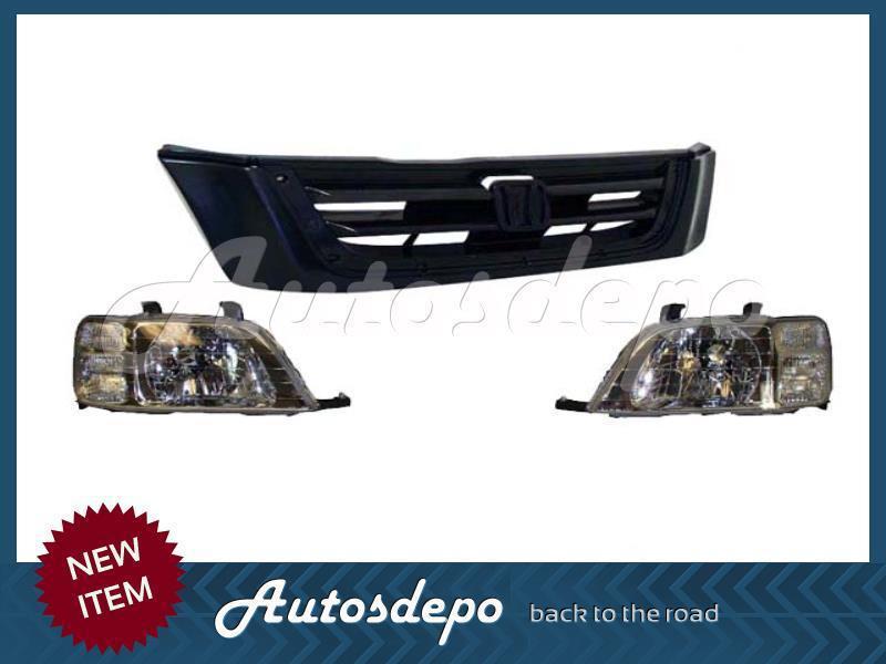 1997-2001 honda cr-v crv code g82p grille material black headlight 3pcs