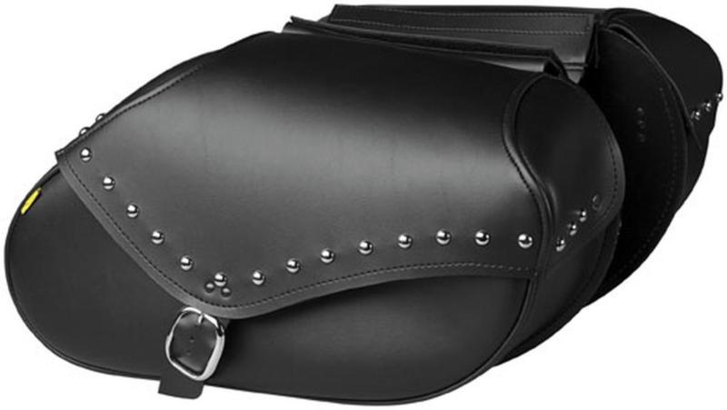 Willie&max large studded revolution hard mount styl saddlebags,black,20.5x11.5x6