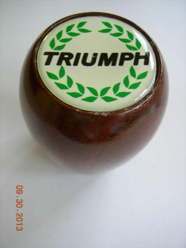 Triumph wreath spitfire herald tr3 tr4 tr6 tvr stag gear shift knob wood 