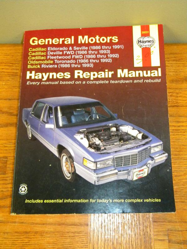 Haynes car repair manual 38031 - gm cadillac oldsmobile buick 1986-1993  86 - 93