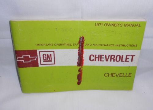 1971 chevrolet chevelle owner's manual-second edition-good condition