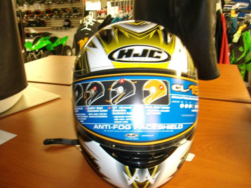 New hjc motorcycle helmet cl-15 yellow cyclone size large