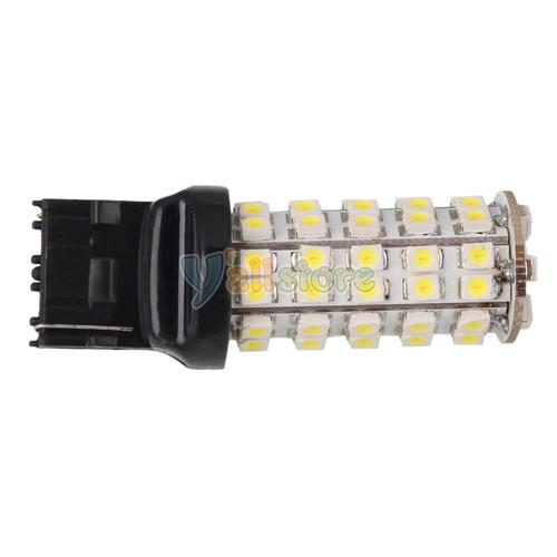 2pcs xenon white 7440 wy21w t20 68 led smd car auto turn signal light lamp bulb