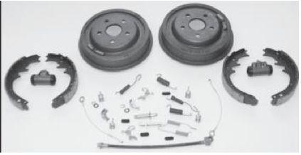 1965 1966 1967 mustang deluxe rear brake rebuild kit for single exhaust cars.