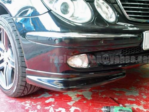 Painted mercedes 03-06 w211 e-class front lip canards splitters - e200 e230 e240