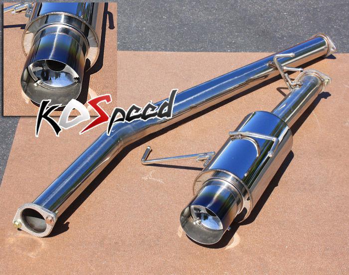 4.5" muffler burnt tip stainless catback exhaust system 95-98 nissan 240sx s14