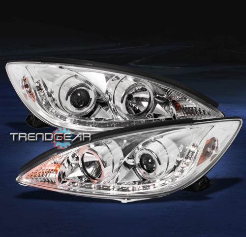 02-06 toyota camry drl led projector headlight jdm black 03 04 05 left+right set