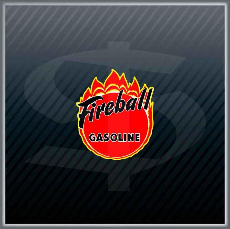 Fireball gasoline gas station racing vintage car truck sticker decal