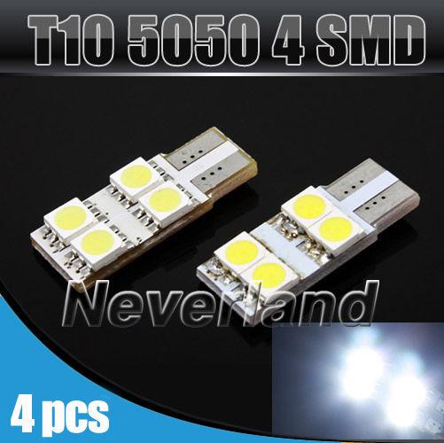 4x car 4 smd led t10 168 w5w 5050 194 white wedge dashboard light lamp bulb 12v