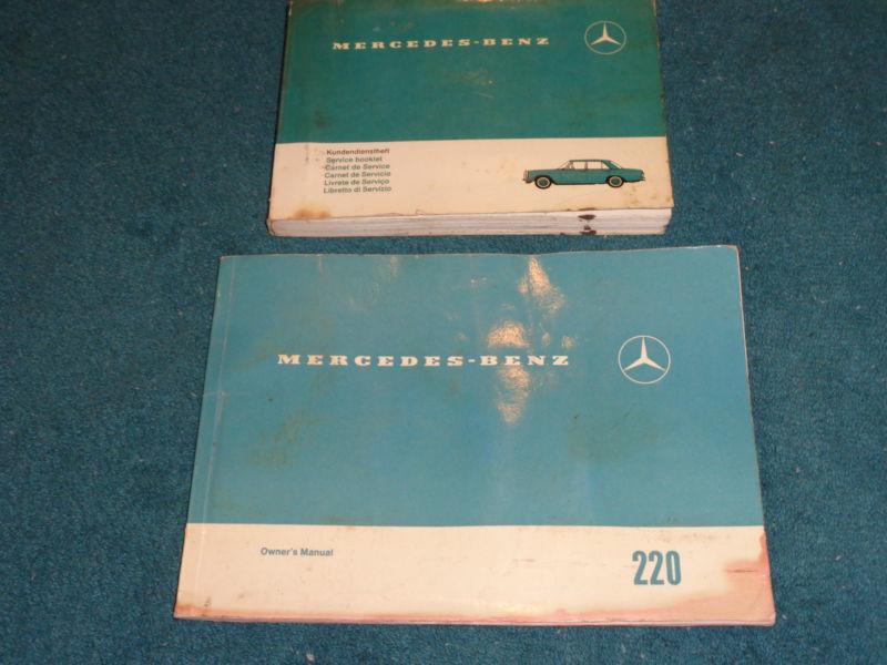 1970 mercedes benz 220 owner's manual set  / original guide book & maintenace 