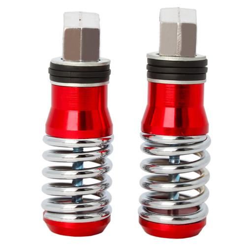 New 2 x motorcycle spring foot aluminum alloy rear foot peg highway pedal red