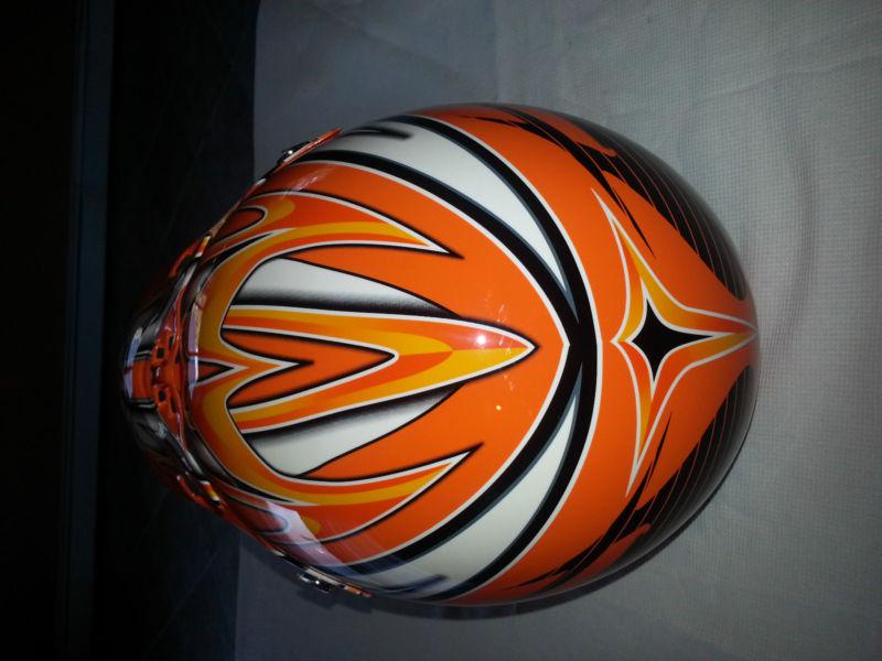  ck-x motorcycle motocross off road orange gray white helmet xl