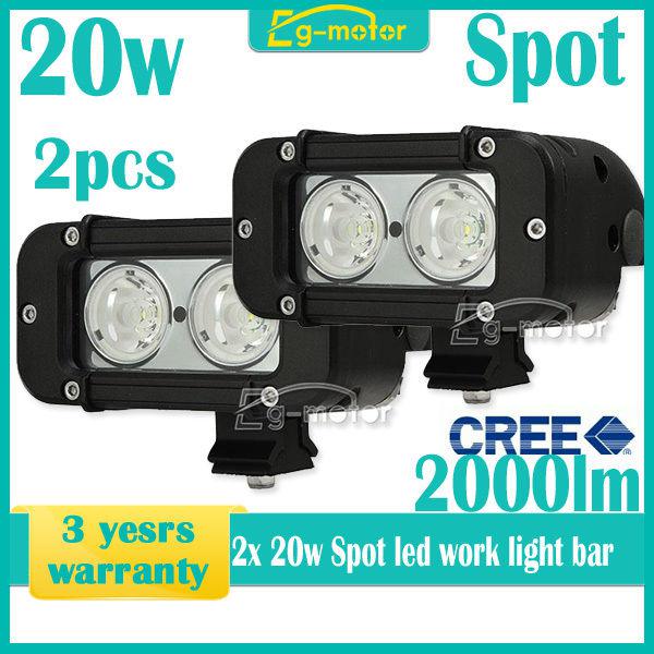 2x 20w cree spot beam ip68 work led light offroad lamp car truck boat  suv 4wd