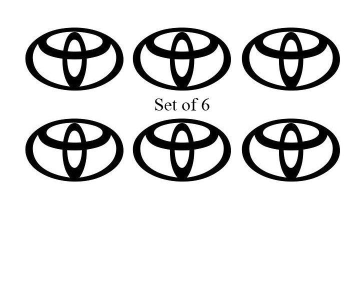 6 toyota wheel center cap stickers decals. choose from 12 colors!!!