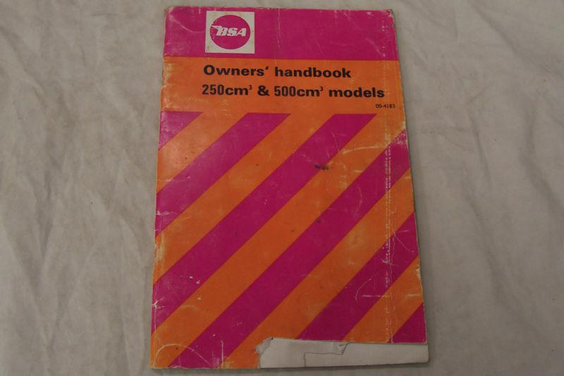 Bsa b50 b25 250 500 owners handbook  norton triumph ajs matchless cafe racer