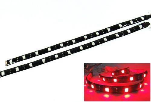 2 high power 12 smd led strip tail brake stop light drl trunk car motorcycle red