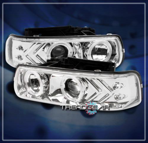 99-02 silverado/00-06 suburban tahoe halo led projector headlights lamp 03 04 05