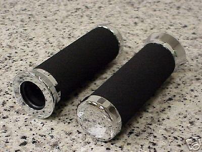 Chrome foam grips for honda kawasaki suzuki yamaha