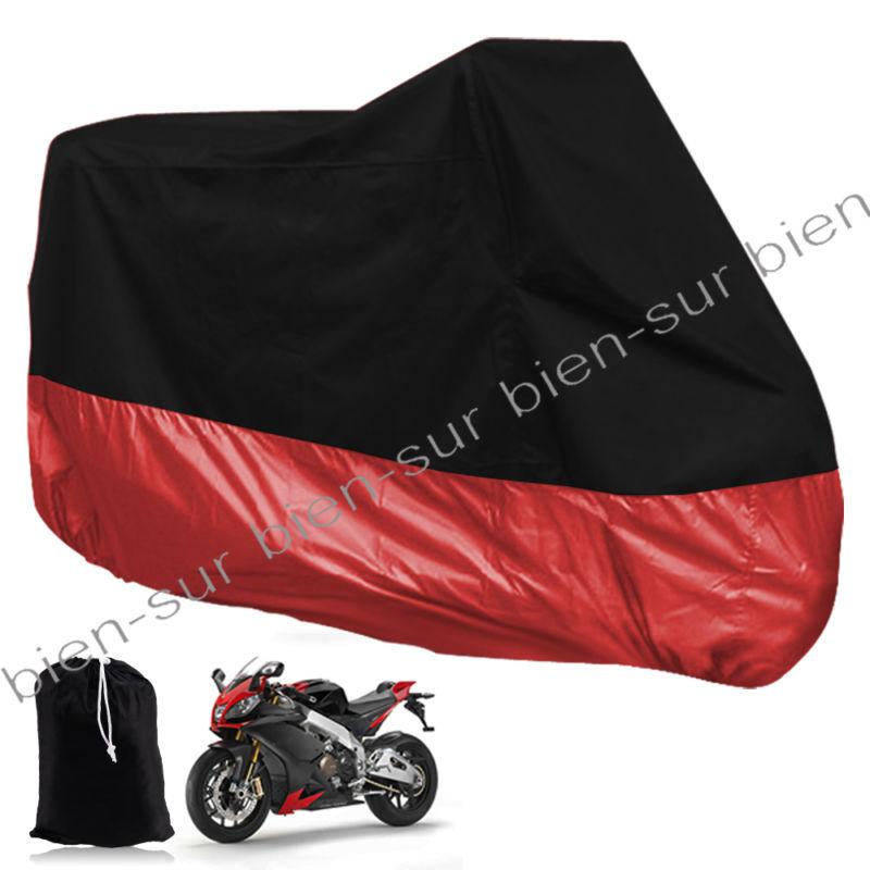 Motorcycle scooter bike cover waterproof uv protective rain dust xl red & black