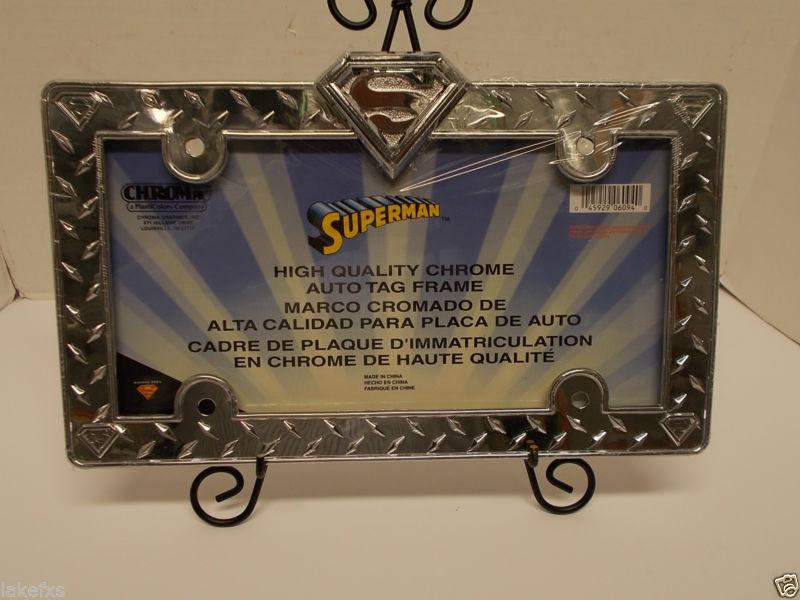 Superman license plate chrome frame~in original package