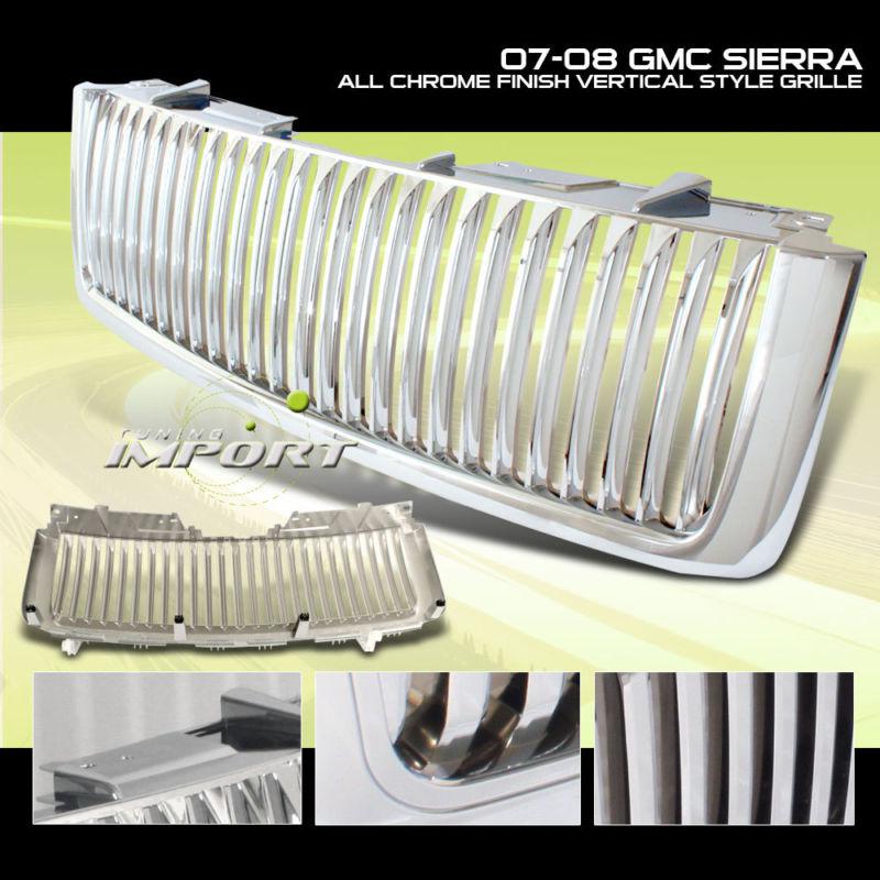 07-09 gmc sierra 1500 2500 chrome upper front grille