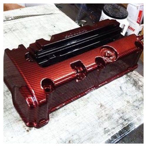 Carbon k20 valve cover candy red fiber rsx tsx k24 civic si dohc vtec accord 2.4