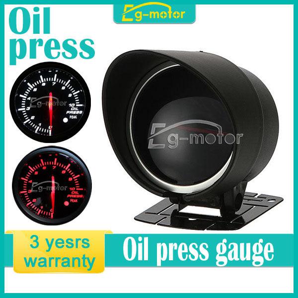 New car vehicle truck 60mm led red white backlight meter alarm oil press gauge